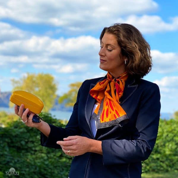 Star Dreaming Orange Rectangle Scarf - Image 3