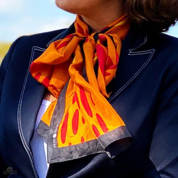 Star Dreaming Orange Rectangle Scarf - Image 5