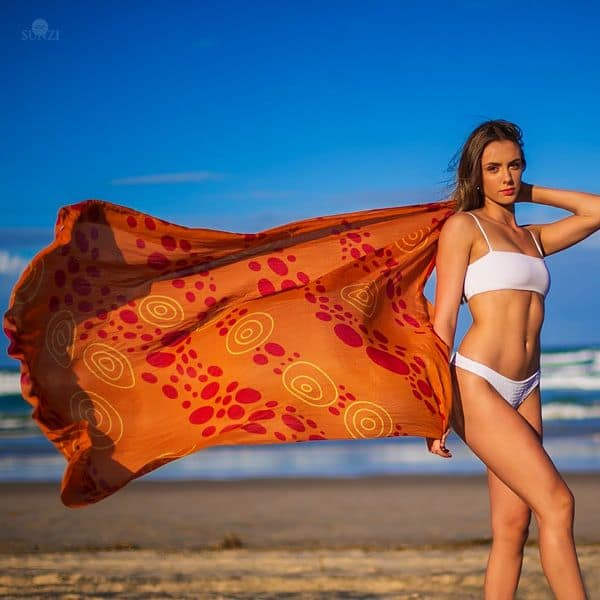 Sunzi Star Dreaming Orange Sarong
