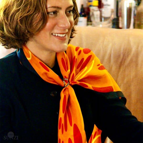 Sunzi Star Dreaming Orange Shawl