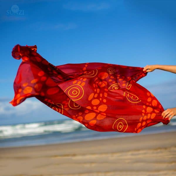 Sunzi Star Dreaming Red Sarong
