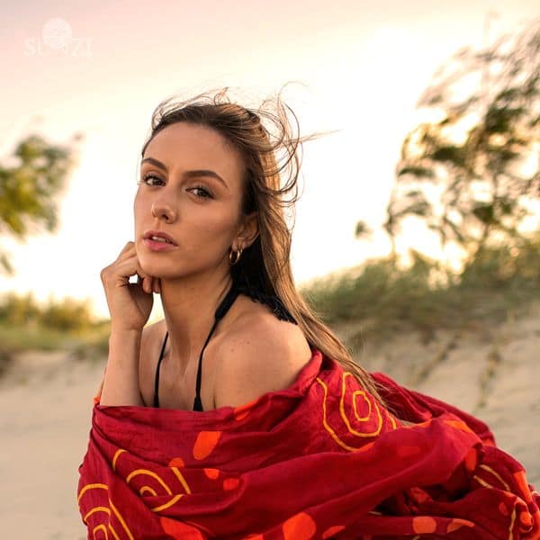 Sunzi Star Dreaming Red Sarong