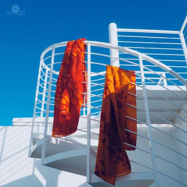 Sunzi Star Dreaming Orange & Red Sarongs