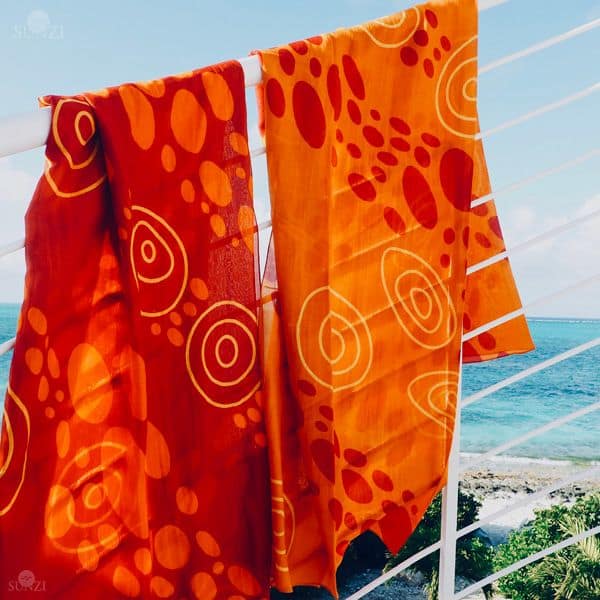 Sunzi Star Dreaming Orange & Red Sarongs