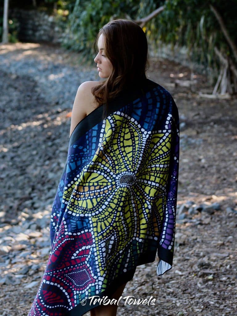 Flower print body towel